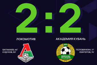 «Локомотив» и «Академия Кубань» не выявили победителя в 12-м туре ЮФЛ-1