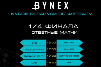 Анонс 1/4 BYNEX - Кубка беларуси по футзалу 