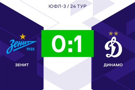 «Динамо» с минимальным счётом обыграло «Зенит» в 24-м туре ЮФЛ-3 