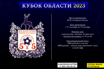 Заявочная кампания на Кубок Нижегородской области 2023