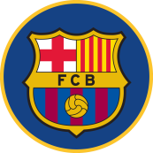 Логотип Barcelona в круглой металлической рамке. Часть серии.